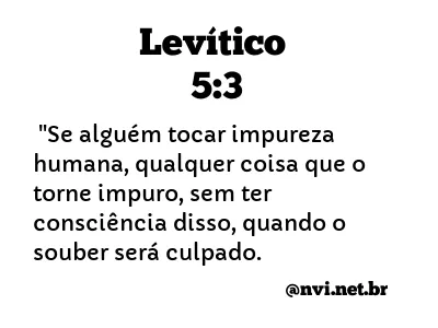 LEVÍTICO 5:3 NVI NOVA VERSÃO INTERNACIONAL