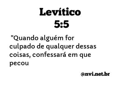 LEVÍTICO 5:5 NVI NOVA VERSÃO INTERNACIONAL