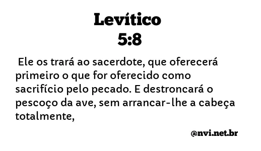 LEVÍTICO 5:8 NVI NOVA VERSÃO INTERNACIONAL