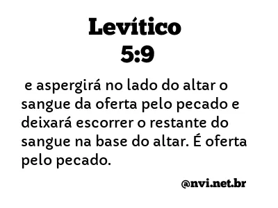 LEVÍTICO 5:9 NVI NOVA VERSÃO INTERNACIONAL