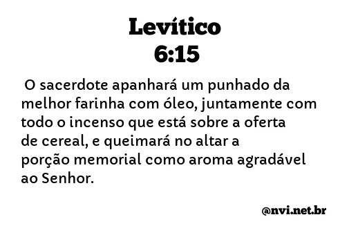 LEVÍTICO 6:15 NVI NOVA VERSÃO INTERNACIONAL