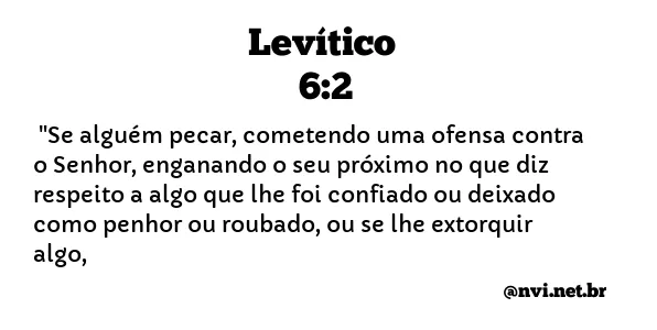 LEVÍTICO 6:2 NVI NOVA VERSÃO INTERNACIONAL