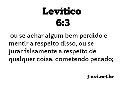 LEVÍTICO 6:3 NVI NOVA VERSÃO INTERNACIONAL