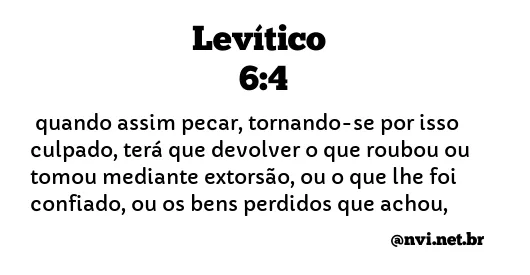 LEVÍTICO 6:4 NVI NOVA VERSÃO INTERNACIONAL