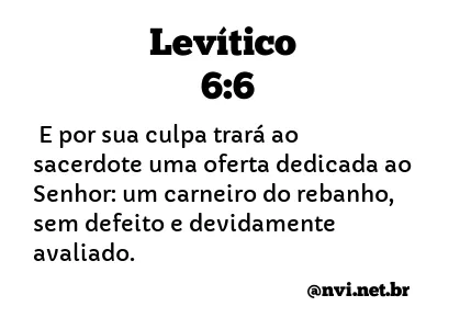 LEVÍTICO 6:6 NVI NOVA VERSÃO INTERNACIONAL