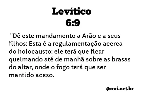 LEVÍTICO 6:9 NVI NOVA VERSÃO INTERNACIONAL