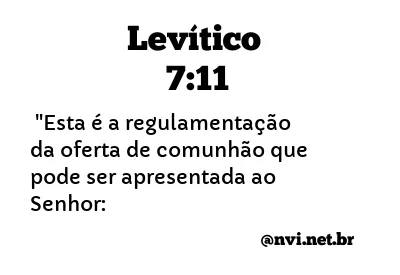 LEVÍTICO 7:11 NVI NOVA VERSÃO INTERNACIONAL