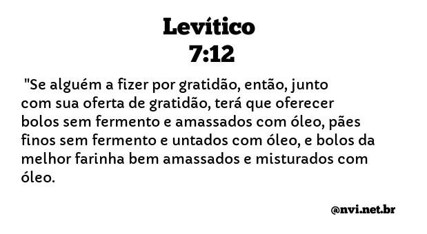 LEVÍTICO 7:12 NVI NOVA VERSÃO INTERNACIONAL