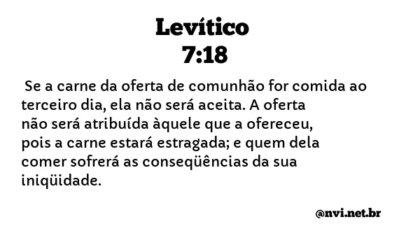 LEVÍTICO 7:18 NVI NOVA VERSÃO INTERNACIONAL