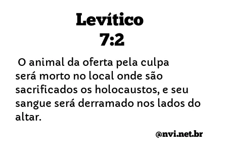 LEVÍTICO 7:2 NVI NOVA VERSÃO INTERNACIONAL