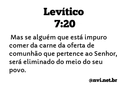 LEVÍTICO 7:20 NVI NOVA VERSÃO INTERNACIONAL