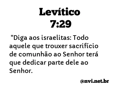 LEVÍTICO 7:29 NVI NOVA VERSÃO INTERNACIONAL