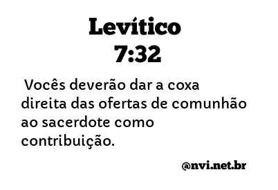 LEVÍTICO 7:32 NVI NOVA VERSÃO INTERNACIONAL