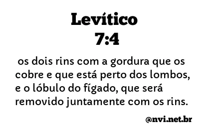 LEVÍTICO 7:4 NVI NOVA VERSÃO INTERNACIONAL