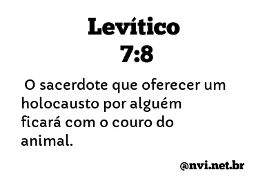 LEVÍTICO 7:8 NVI NOVA VERSÃO INTERNACIONAL