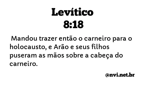 LEVÍTICO 8:18 NVI NOVA VERSÃO INTERNACIONAL