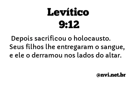 LEVÍTICO 9:12 NVI NOVA VERSÃO INTERNACIONAL