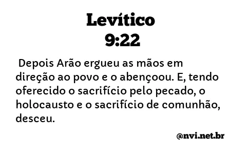 LEVÍTICO 9:22 NVI NOVA VERSÃO INTERNACIONAL