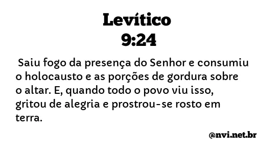 LEVÍTICO 9:24 NVI NOVA VERSÃO INTERNACIONAL