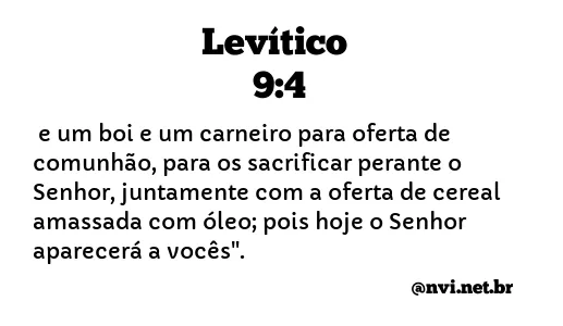 LEVÍTICO 9:4 NVI NOVA VERSÃO INTERNACIONAL