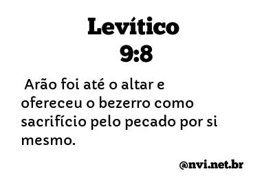 LEVÍTICO 9:8 NVI NOVA VERSÃO INTERNACIONAL