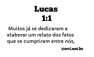 LUCAS 1:1 NVI NOVA VERSÃO INTERNACIONAL