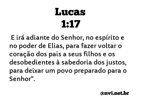 LUCAS 1:17 NVI NOVA VERSÃO INTERNACIONAL