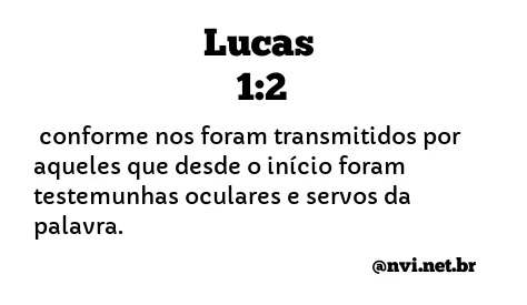 LUCAS 1:2 NVI NOVA VERSÃO INTERNACIONAL