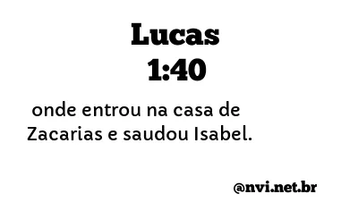 LUCAS 1:40 NVI NOVA VERSÃO INTERNACIONAL