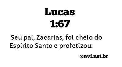 LUCAS 1:67 NVI NOVA VERSÃO INTERNACIONAL