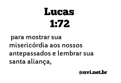 LUCAS 1:72 NVI NOVA VERSÃO INTERNACIONAL