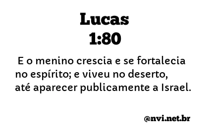 LUCAS 1:80 NVI NOVA VERSÃO INTERNACIONAL