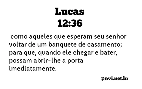 LUCAS 12:36 NVI NOVA VERSÃO INTERNACIONAL