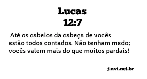 LUCAS 12:7 NVI NOVA VERSÃO INTERNACIONAL