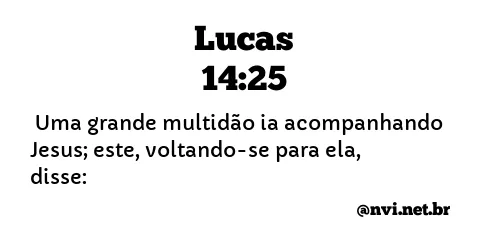 LUCAS 14:25 NVI NOVA VERSÃO INTERNACIONAL