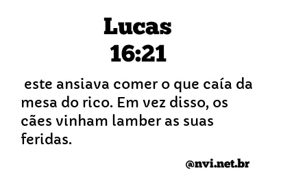 LUCAS 16:21 NVI NOVA VERSÃO INTERNACIONAL