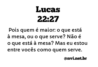 LUCAS 22:27 NVI NOVA VERSÃO INTERNACIONAL