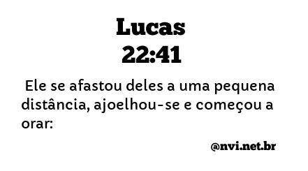 LUCAS 22:41 NVI NOVA VERSÃO INTERNACIONAL