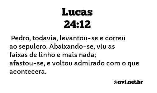 LUCAS 24:12 NVI NOVA VERSÃO INTERNACIONAL