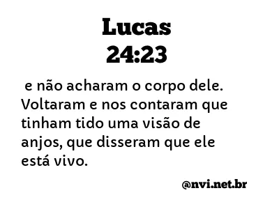 LUCAS 24:23 NVI NOVA VERSÃO INTERNACIONAL