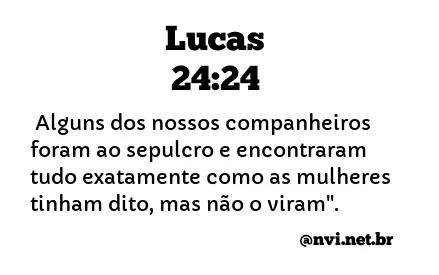 LUCAS 24:24 NVI NOVA VERSÃO INTERNACIONAL