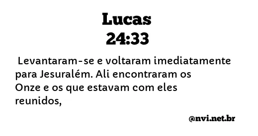 LUCAS 24:33 NVI NOVA VERSÃO INTERNACIONAL