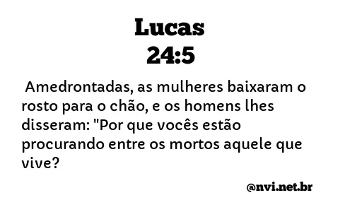 LUCAS 24:5 NVI NOVA VERSÃO INTERNACIONAL