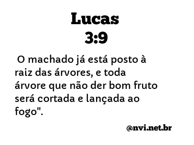 LUCAS 3:9 NVI NOVA VERSÃO INTERNACIONAL