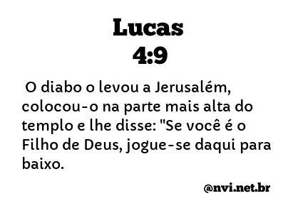 LUCAS 4:9 NVI NOVA VERSÃO INTERNACIONAL