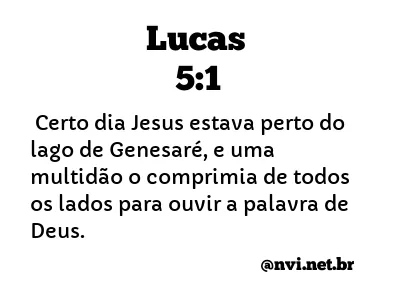 LUCAS 5:1 NVI NOVA VERSÃO INTERNACIONAL