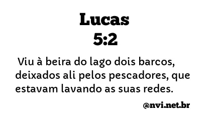 LUCAS 5:2 NVI NOVA VERSÃO INTERNACIONAL