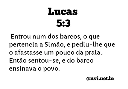 LUCAS 5:3 NVI NOVA VERSÃO INTERNACIONAL