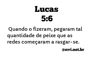 LUCAS 5:6 NVI NOVA VERSÃO INTERNACIONAL