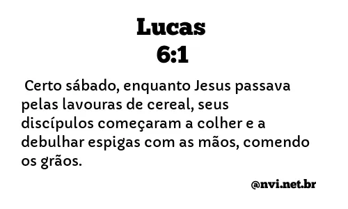 LUCAS 6:1 NVI NOVA VERSÃO INTERNACIONAL